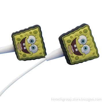 Wired Silicone 3D Earphones with Flat Cable, for iPhone and iPad, Customized Designs and Logos